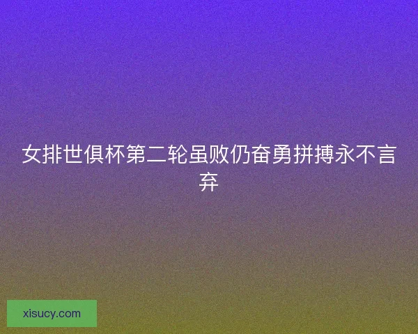 女排世俱杯第二轮虽败仍奋勇拼搏永不言弃