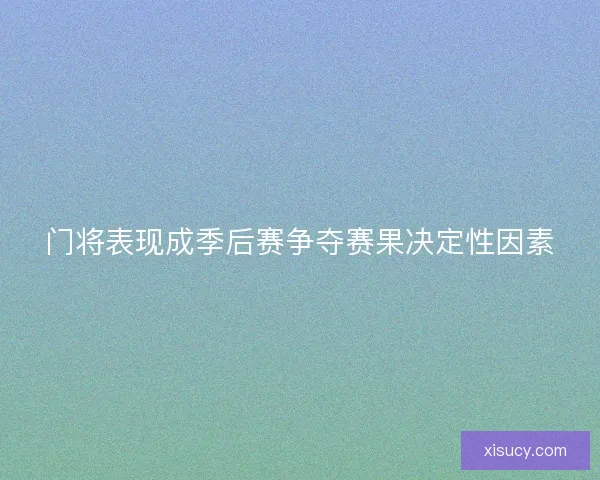 门将表现成季后赛争夺赛果决定性因素