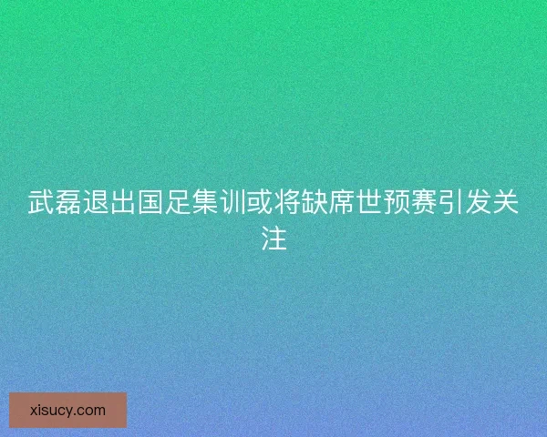 武磊退出国足集训或将缺席世预赛引发关注